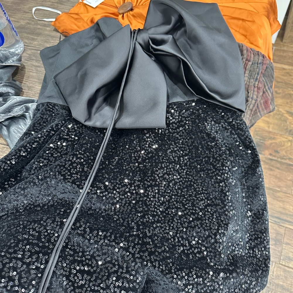 Zara Black Satin romper